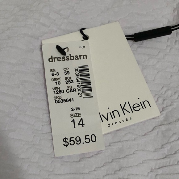 NWT Calvin Klein White Sleeveless Dress - Picture 7 of 7